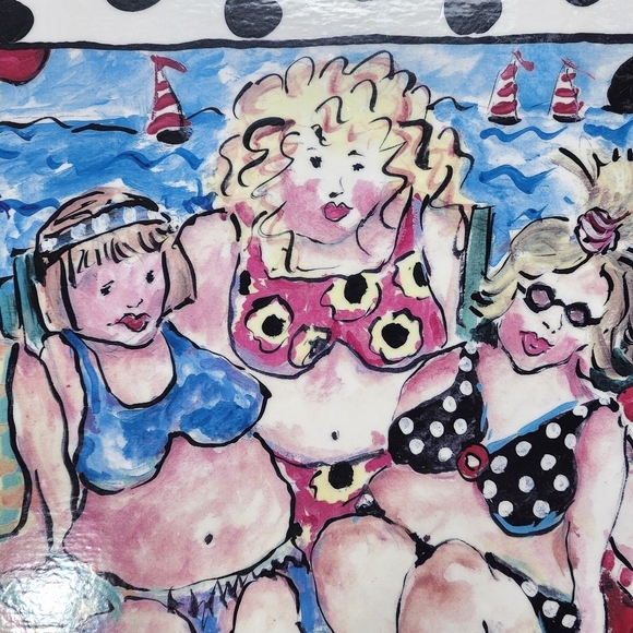 BECCA SPEIGHT LAMINATED PHOTO OF WOMAN AT THE BEACH 17" X 11" - Picture 2 of 8